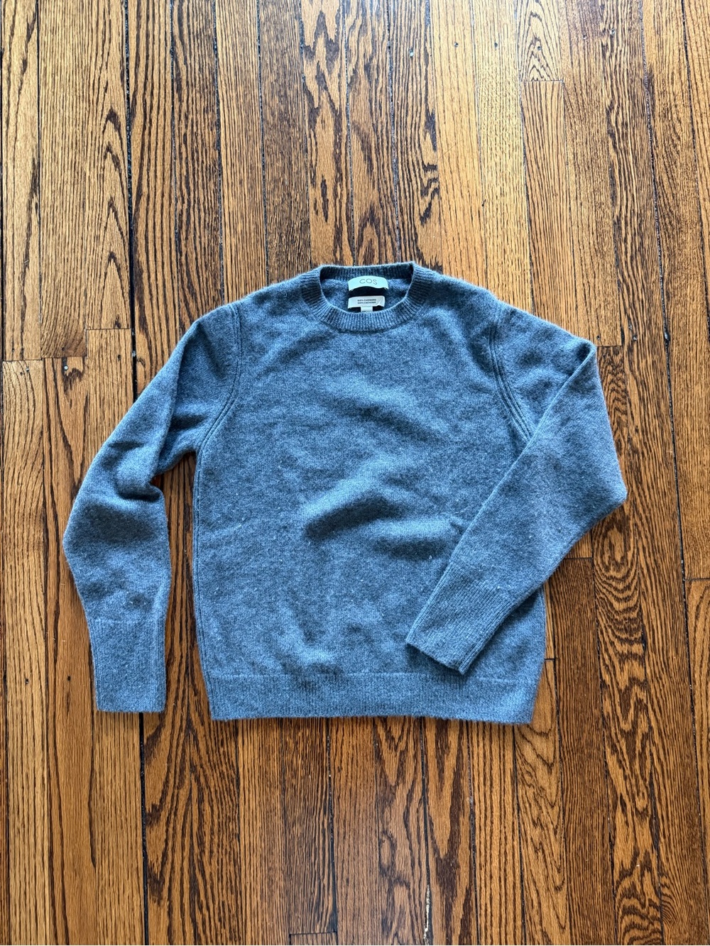 COS 100% Cashmere Crewneck Sweater – Heather Grey – XS